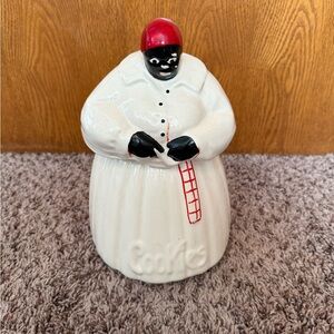 Rare Vintage 1940s Mammy Cookie Jar with Red Hat